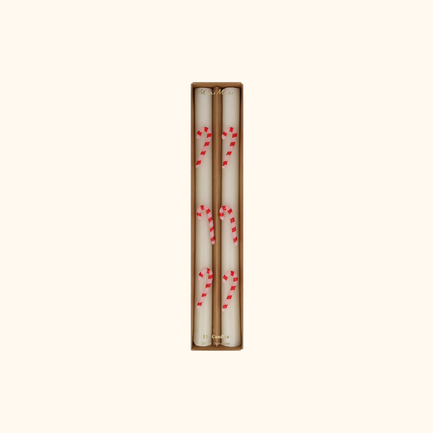 Velas de mesa con bastones de caramelo