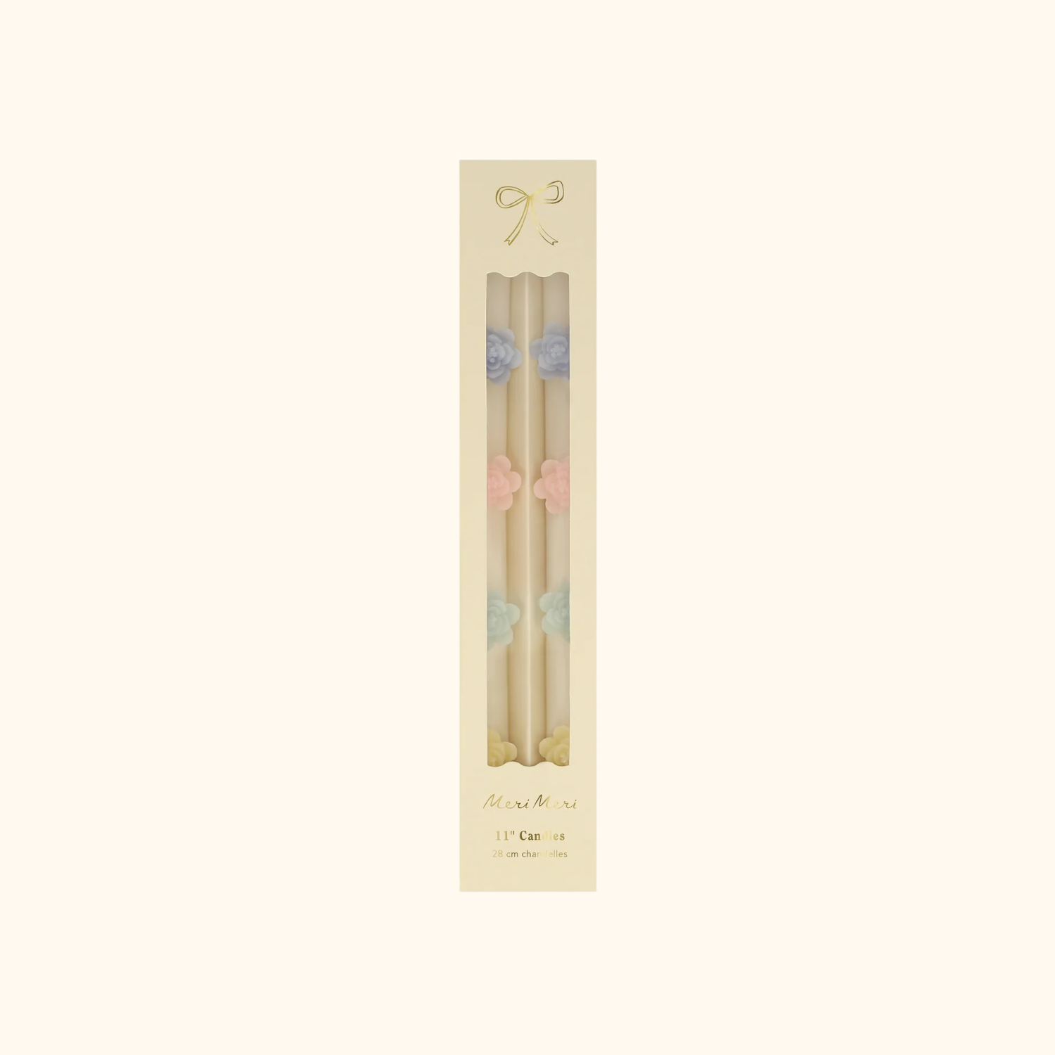 Velas de mesa con flores pastel