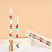 Velas de mesa con rosas