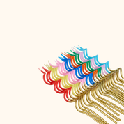 Velas Swirly multi color y dorado