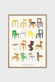 Póster A Collection of Chairs by Isabelle Vandeplassche