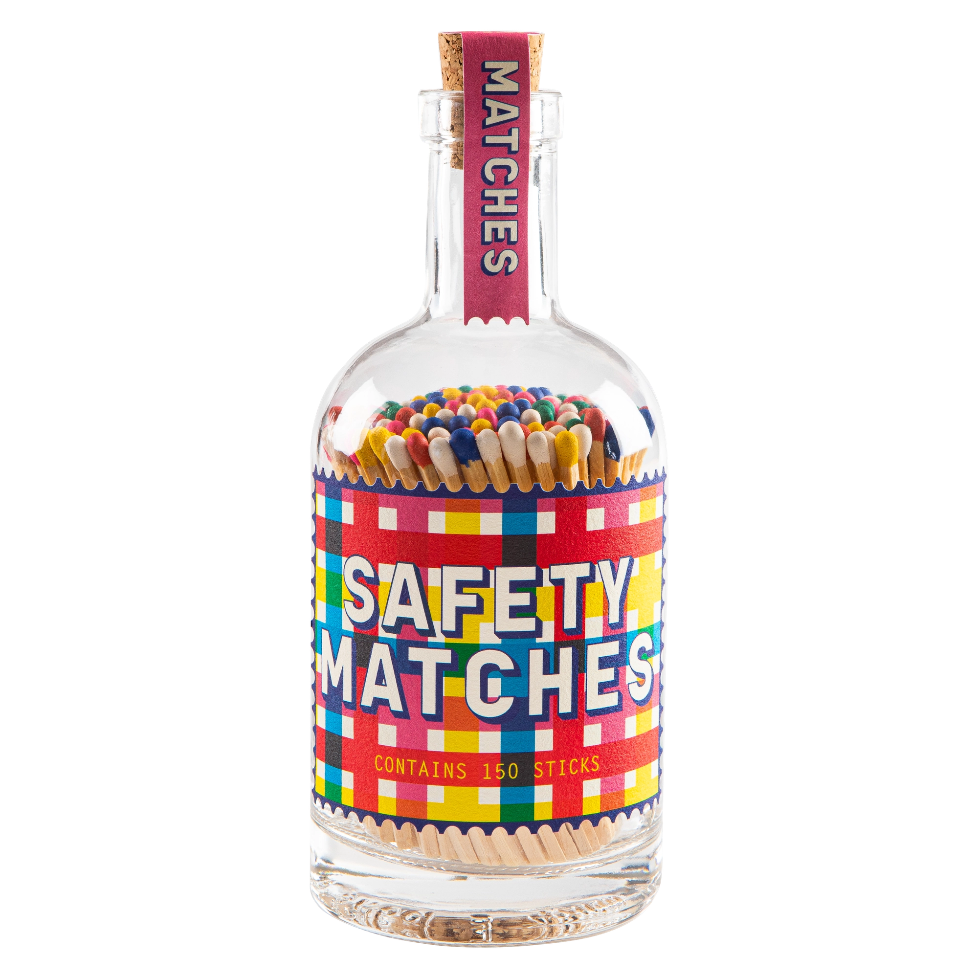 Gingham Safety Match Bottle
