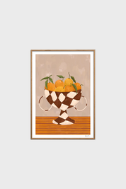 Frankie Penwill, Lemons & Oranges in Checkered Vase