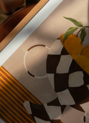 Frankie Penwill, Lemons & Oranges in Checkered Vase
