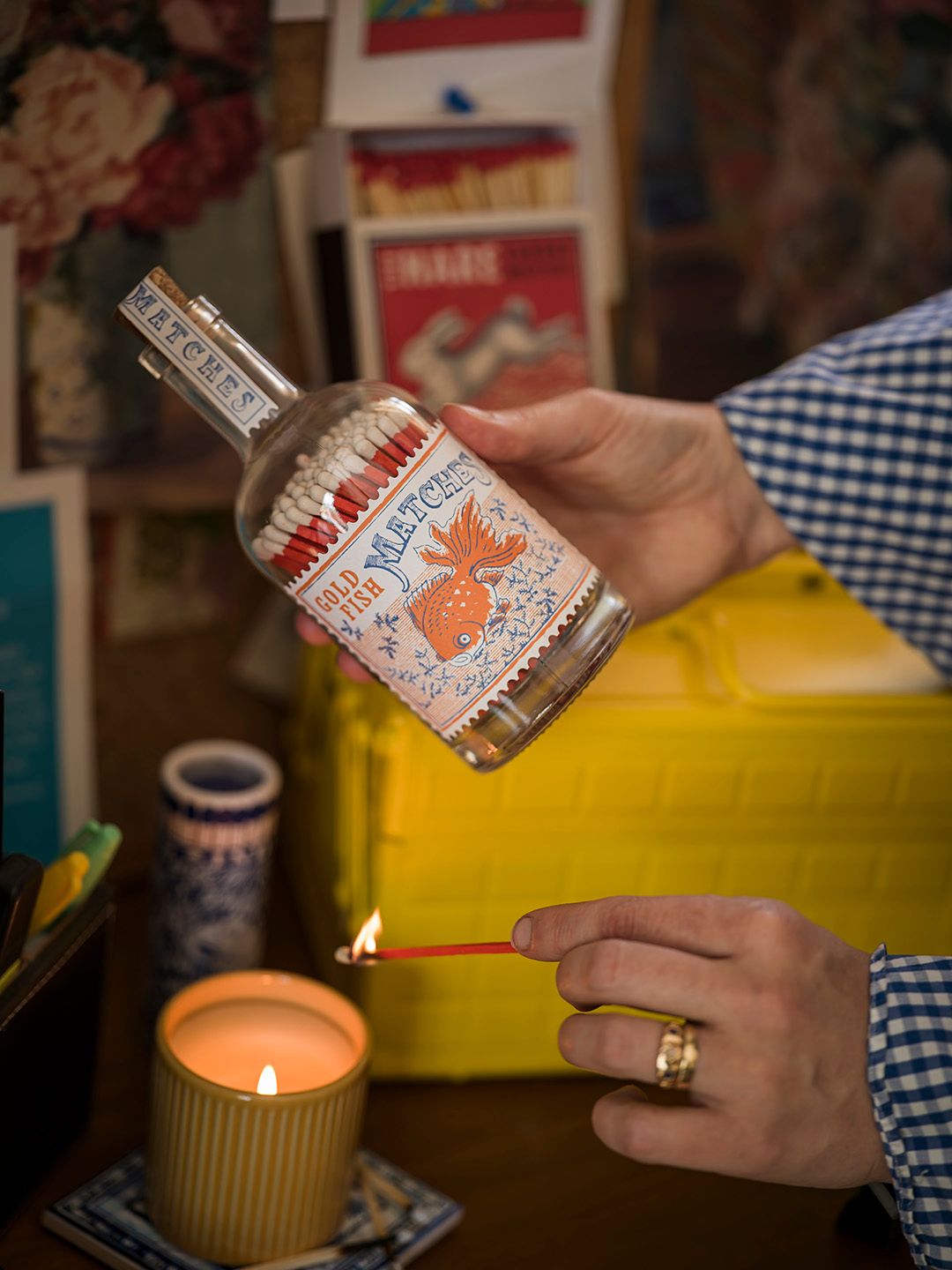 Goldfish Stamp Match Bottle