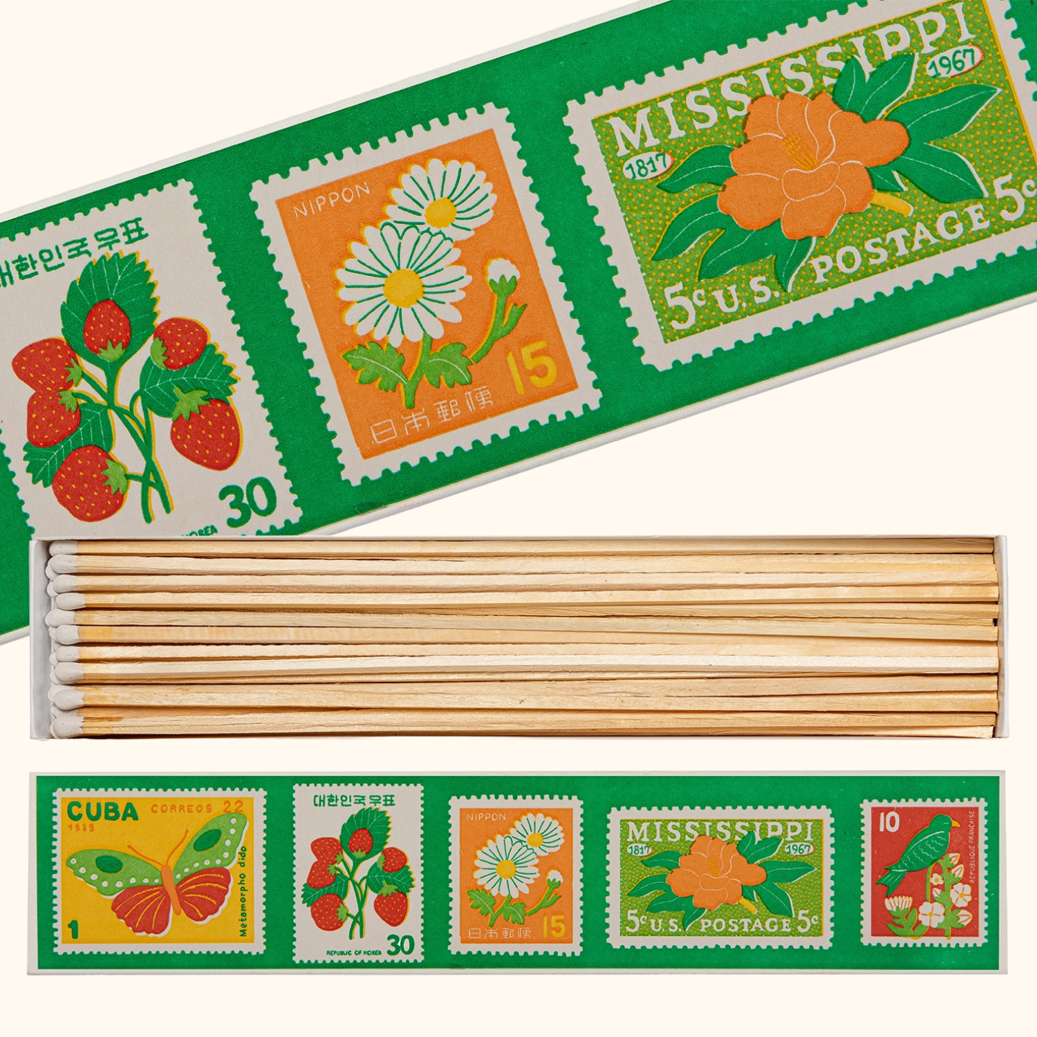 Vintage Stamp Long Matches