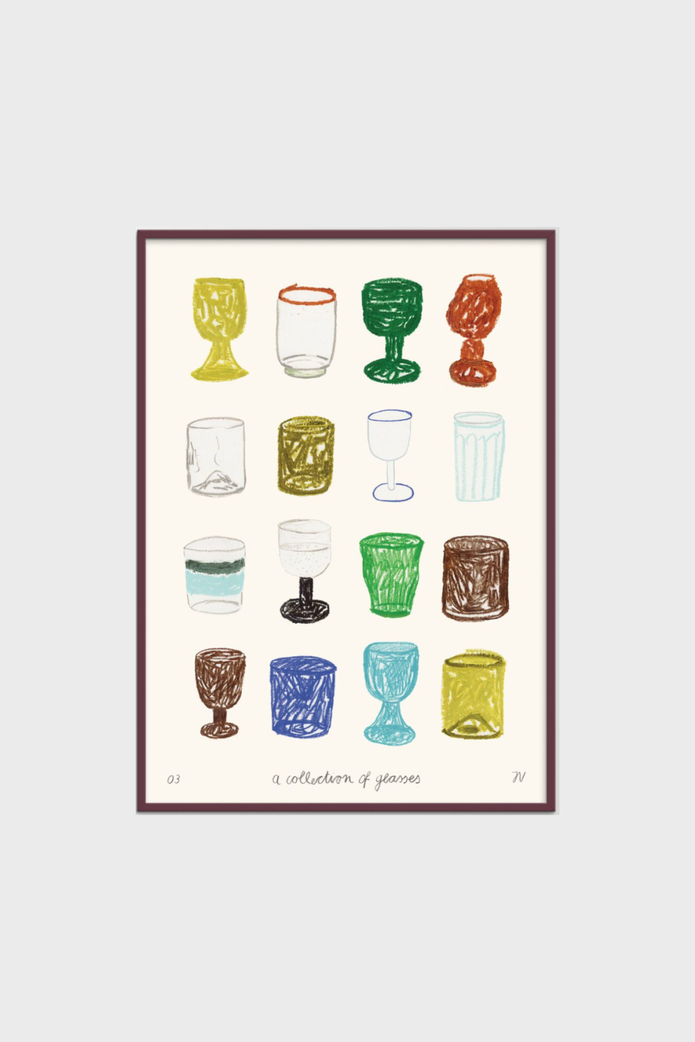 Póster A Collection of Glasses by Isabelle Vandeplassche